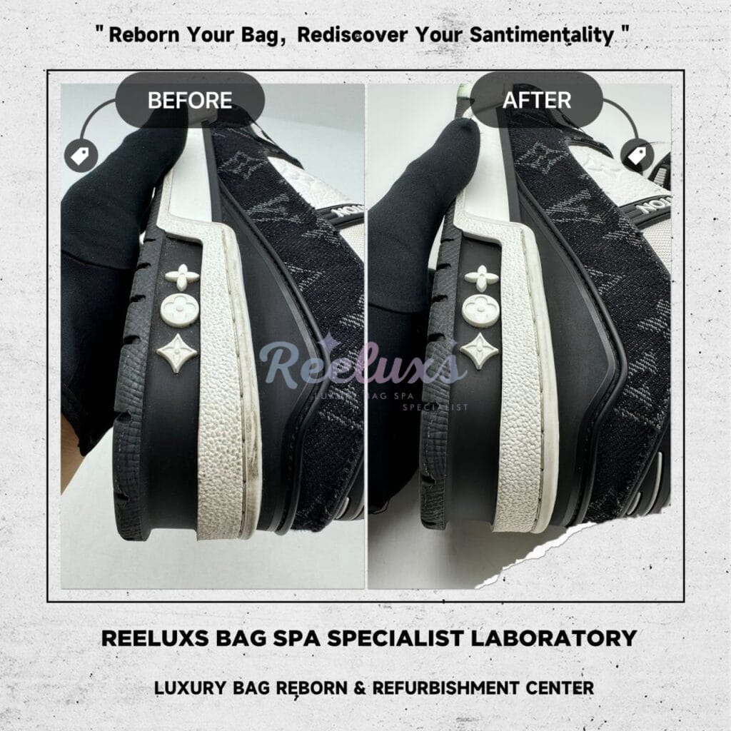 Trainer Sneaker Denim Noir Black Leather Yellowish Problem — frame 7