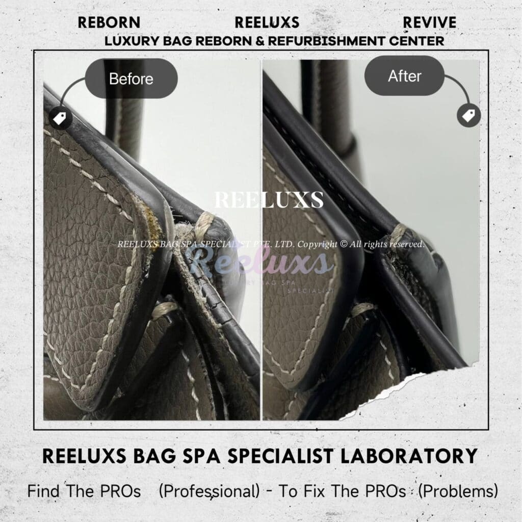 Micro Luggage Corner Damaged Handbag Entire Oil Edge Cracked & Broken Replacement — frame 4