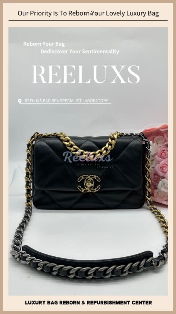 19 Small Black Leather Sling Bag Color Faded Corner Damaged — frame 5