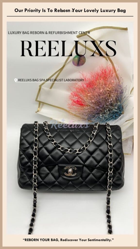 Black Jumbo Classic Flap With Silver Hardware Shoulder Bag Color Faded Corner… — frame 13