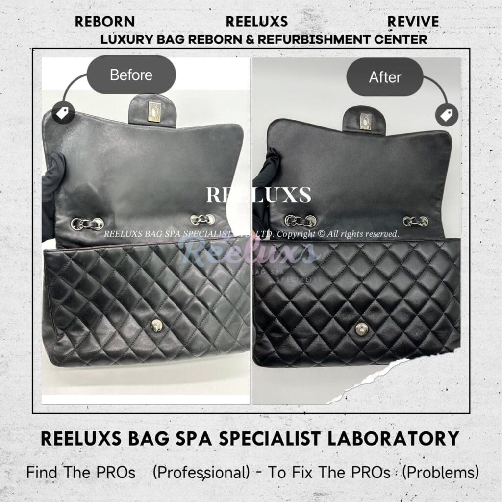Black Jumbo Classic Flap With Silver Hardware Shoulder Bag Color Faded Corner… — frame 4