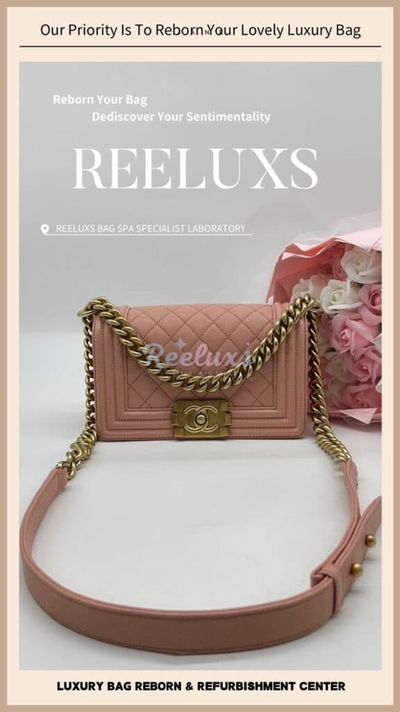 Boy Caviar With Gold Hardware Shoulder Bag Color Faded Corner Damaged — frame 2