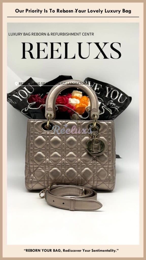 Lady Dior Hand Bag Metallic Color Damaged Mold Spot Problem — frame 12