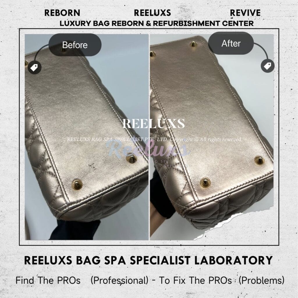 Lady Dior Hand Bag Metallic Color Damaged Mold Spot Problem — frame 8