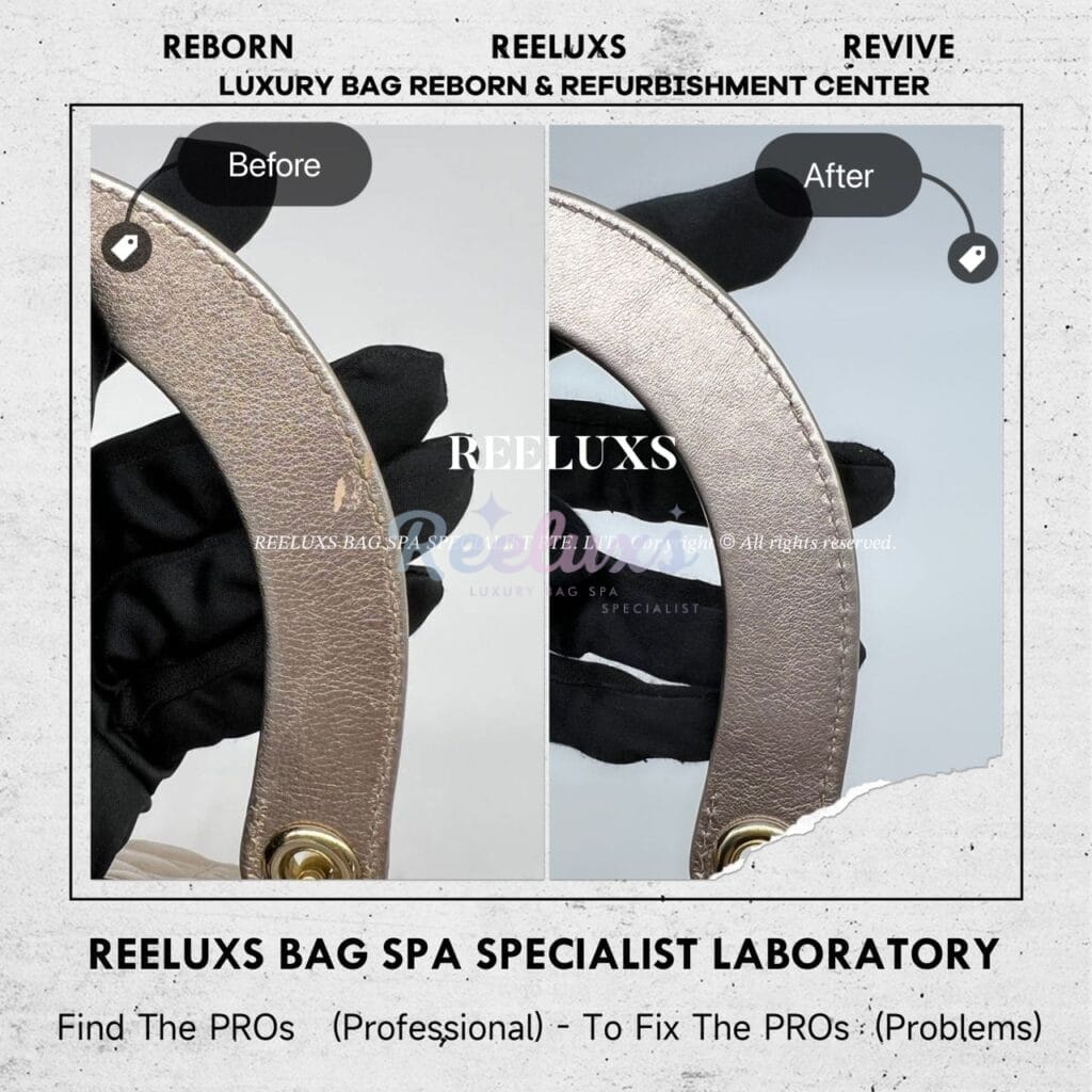 Lady Dior Hand Bag Metallic Color Damaged Mold Spot Problem — frame 7