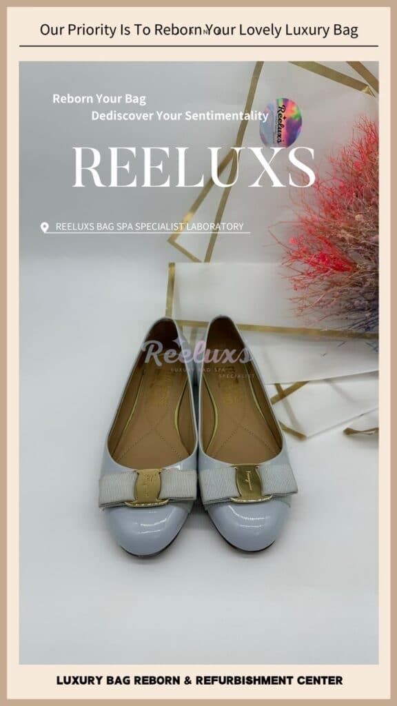 Baby Blue Varina Ballet Flat Foot Base Leather Scratches & Patent Color… — frame 7