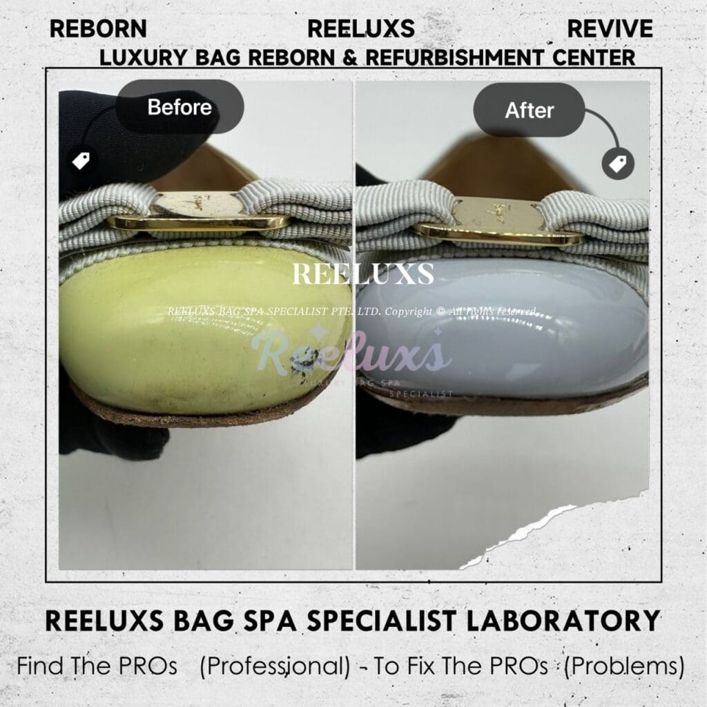 Baby Blue Varina Ballet Flat Foot Base Leather Scratches & Patent Color… — frame 4
