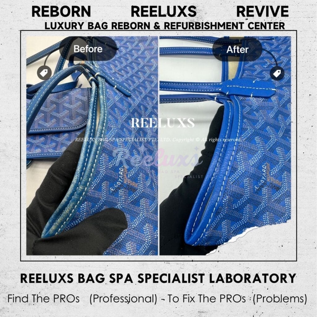 Saint Louis Navy Blue Color Shoulder Bag Leather Color Faded Restoration &… — frame 2