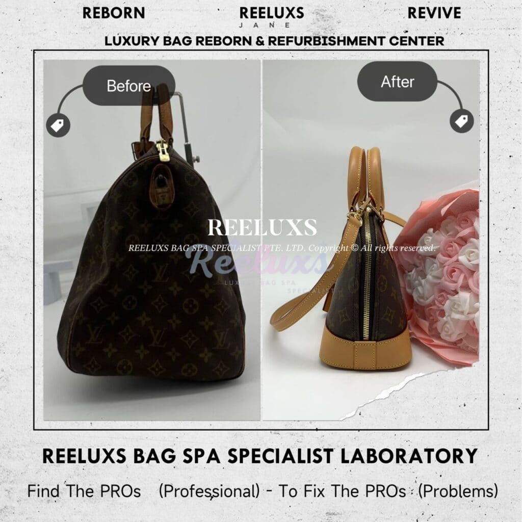 Monogram Keepall Handbag Vachetta Fully Stain & Scratches Customized To Alma BB… — frame 4