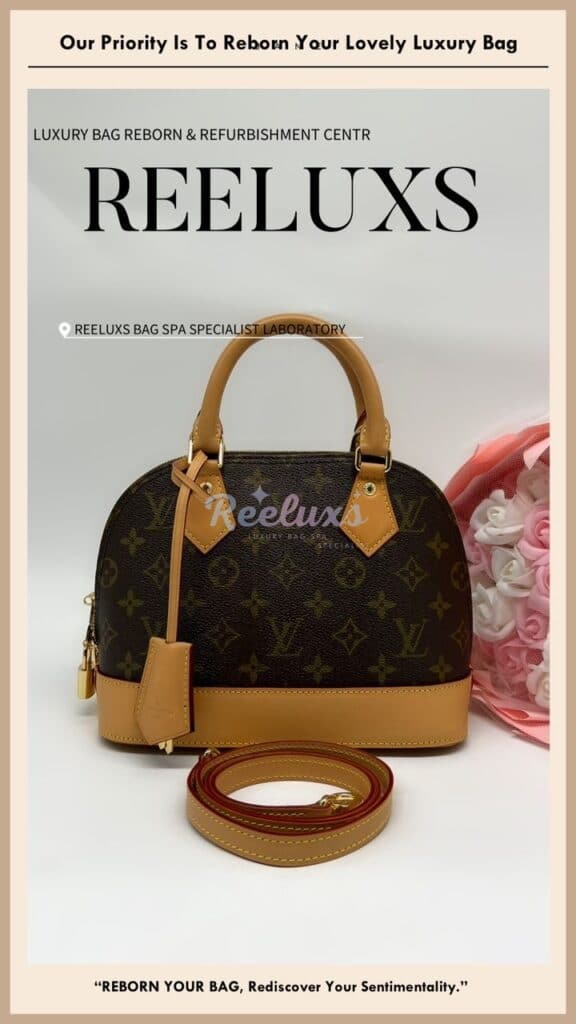 Monogram Keepall Handbag Vachetta Fully Stain & Scratches Customized To Alma BB… — frame 8