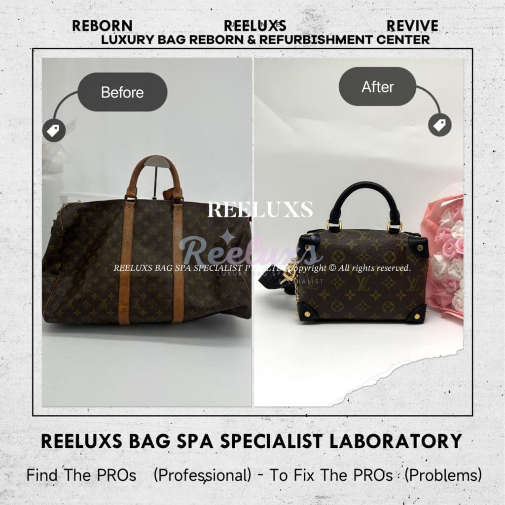 Monogram Keepall Handbag Vachetta Fully Stain & Scratches Customized To Petite Malle… — frame 2