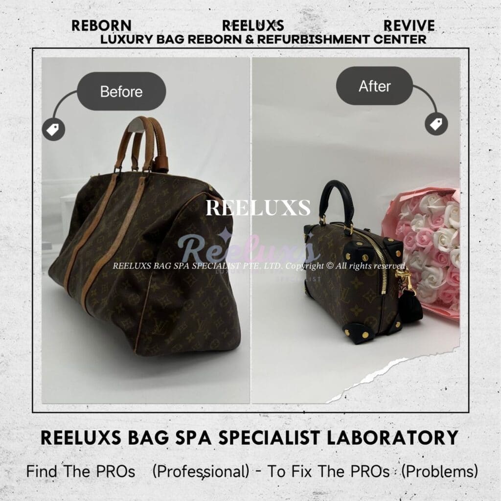 Monogram Keepall Handbag Vachetta Fully Stain & Scratches Customized To Petite Malle… — frame 3