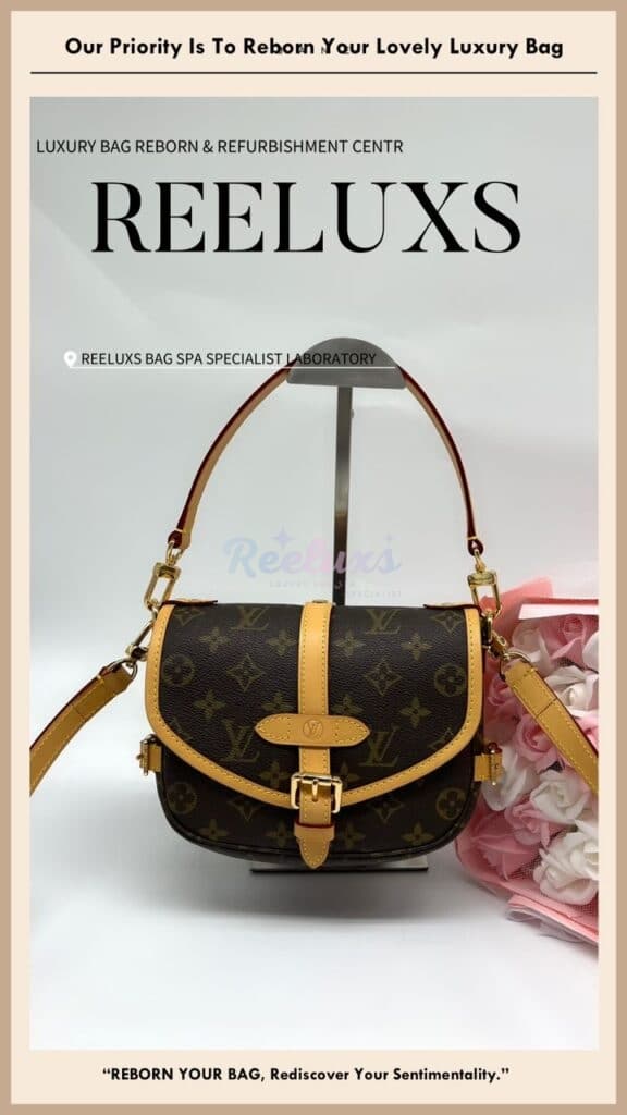 Monogram Keepall Handbag Vachetta Fully Stain & Scratches Customized To Saumur BB… — frame 7