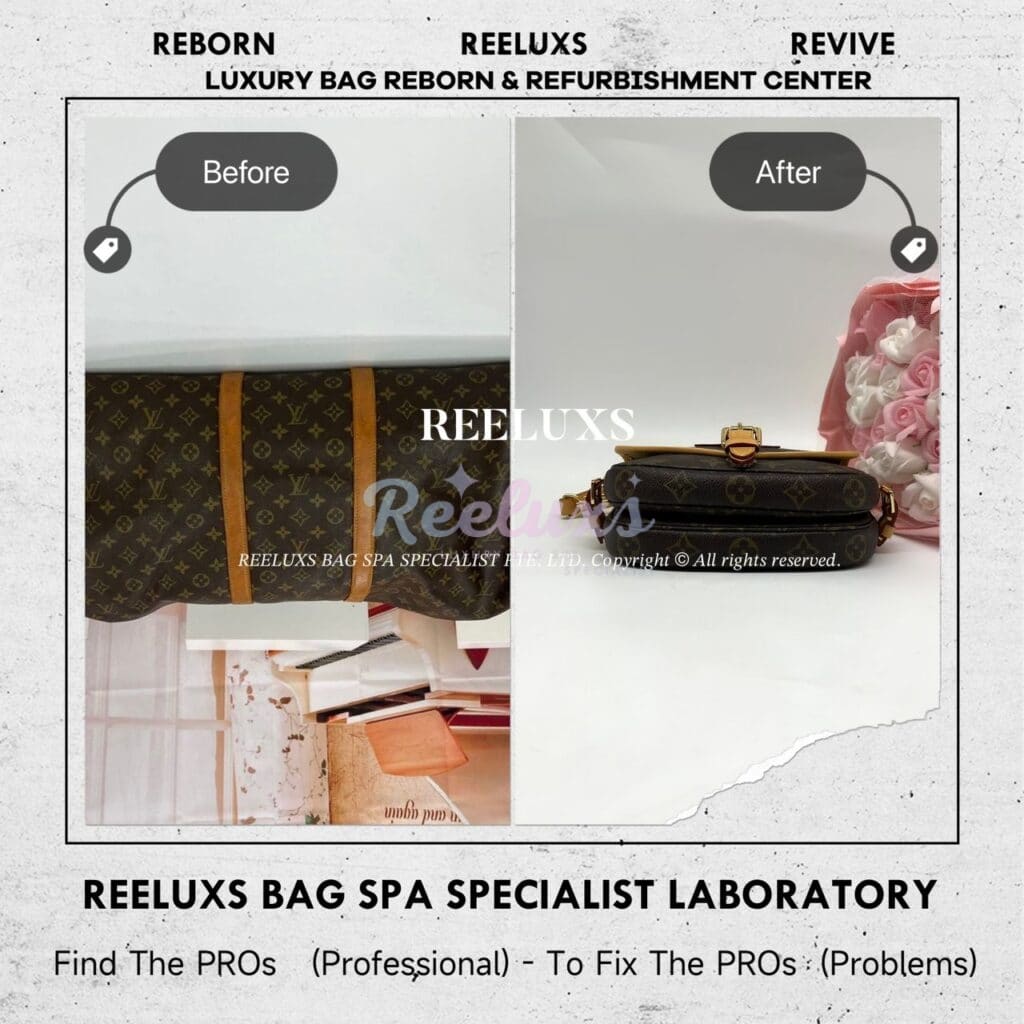 Monogram Keepall Handbag Vachetta Fully Stain & Scratches Customized To Saumur BB… — frame 3