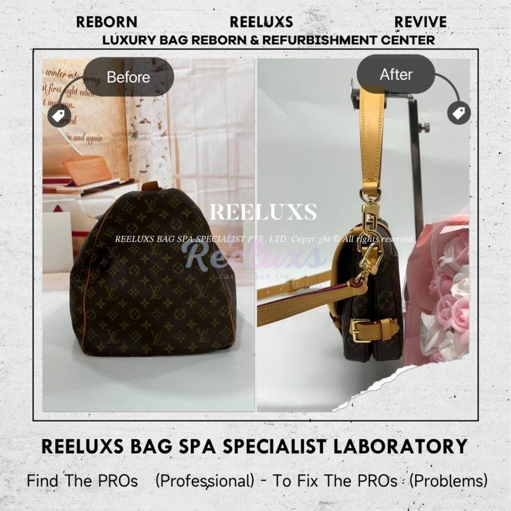 Monogram Keepall Handbag Vachetta Fully Stain & Scratches Customized To Saumur BB… — frame 4