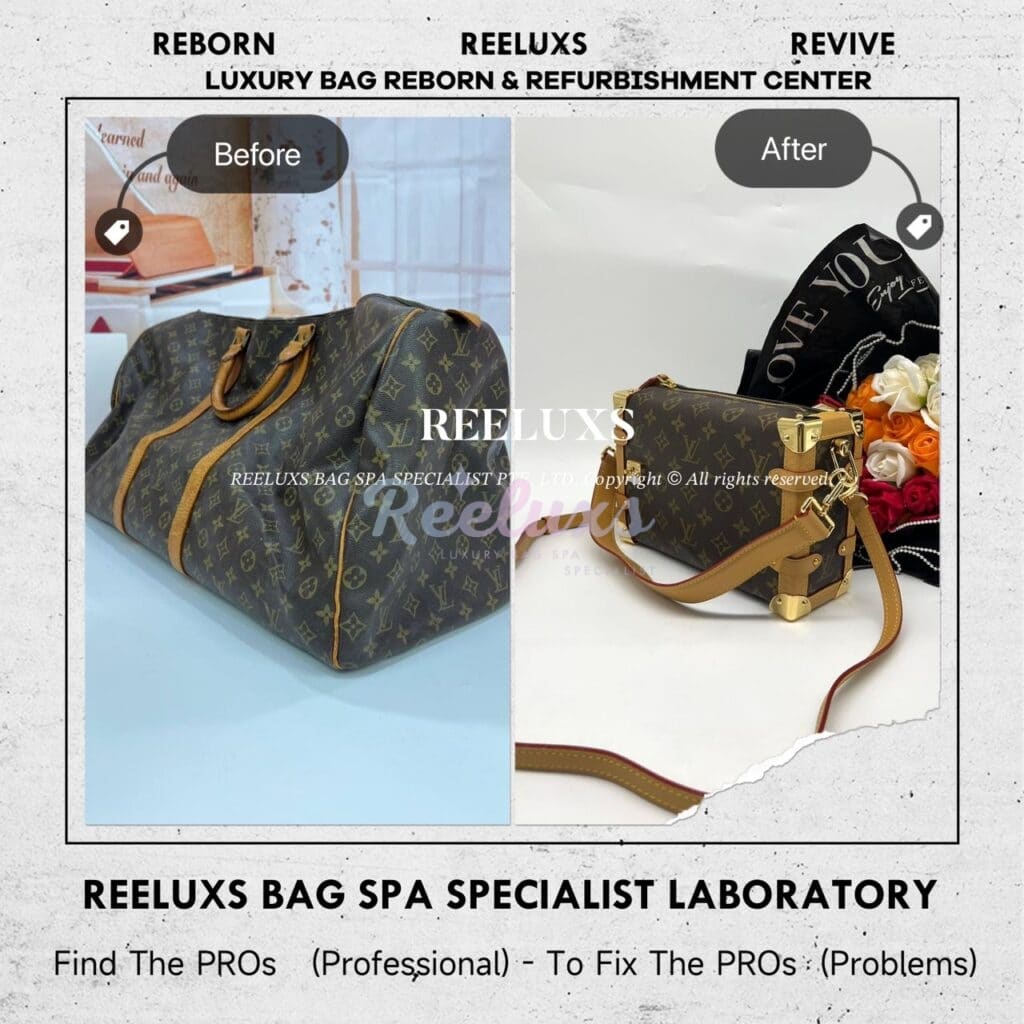 Monogram Keepall Handbag Vachetta Fully Stain & Scratches Customized To Side Trunk… — frame 5