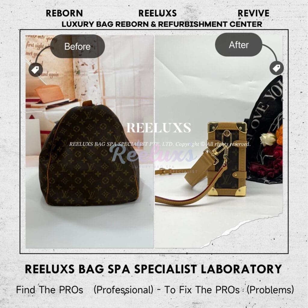 Monogram Keepall Handbag Vachetta Fully Stain & Scratches Customized To Side Trunk… — frame 4