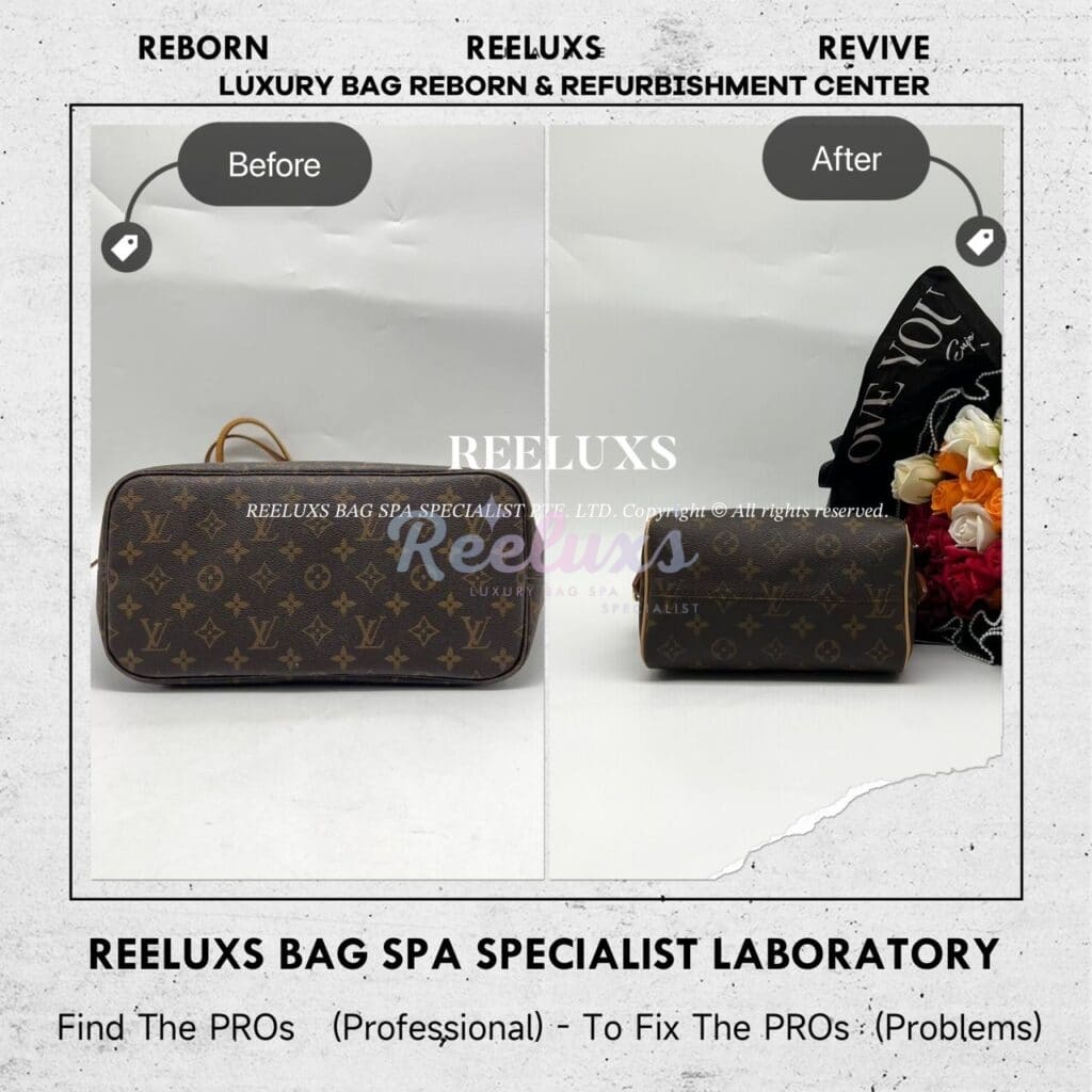 Neverfull MM Monogram Canvas Vachetta Cracked & Damaged Customised To Speedy Bandoulière… — frame 3