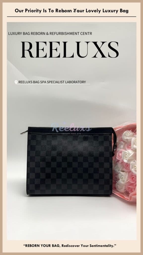 Pochette Voyage MM Damier Canvas Leather Peel Off Oil Edge Cracked & Damaged Replacement — frame 7