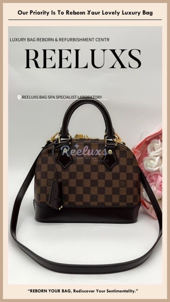 Portobello Damier Leather Faded Customised To Alma BB Damier Ebene Bag — frame 2