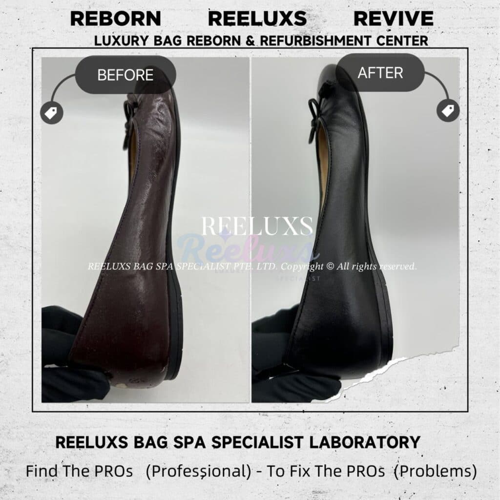 Logo Plaque Round-Toe Ballet Flats Patent Leather Sticky Oxidation Change To Non… — frame 8