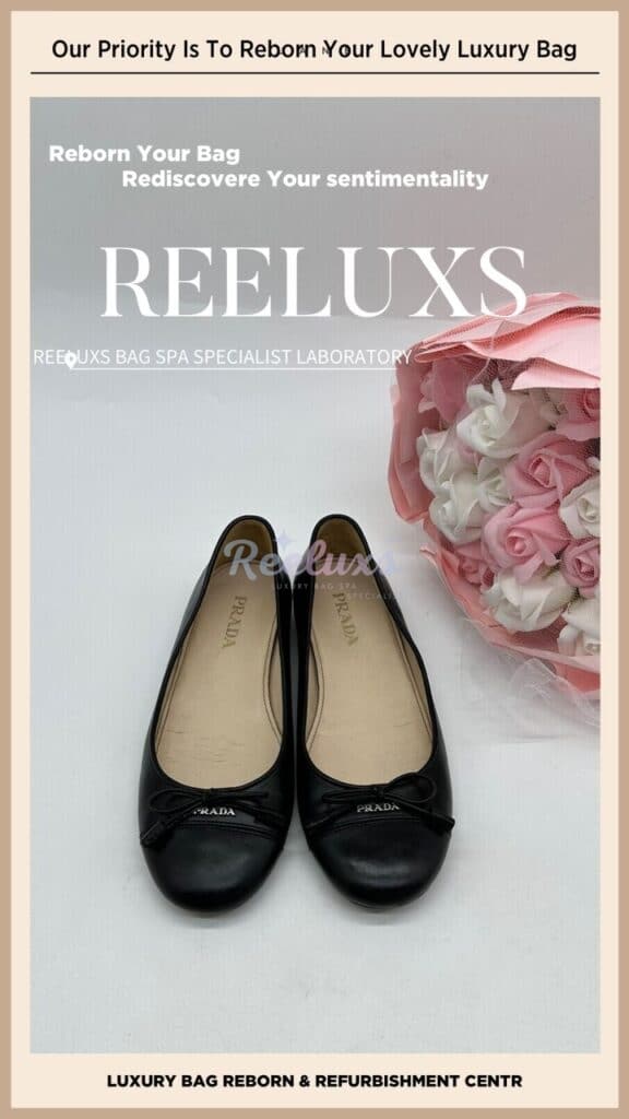 Logo Plaque Round-Toe Ballet Flats Patent Leather Sticky Oxidation Change To Non… — frame 9