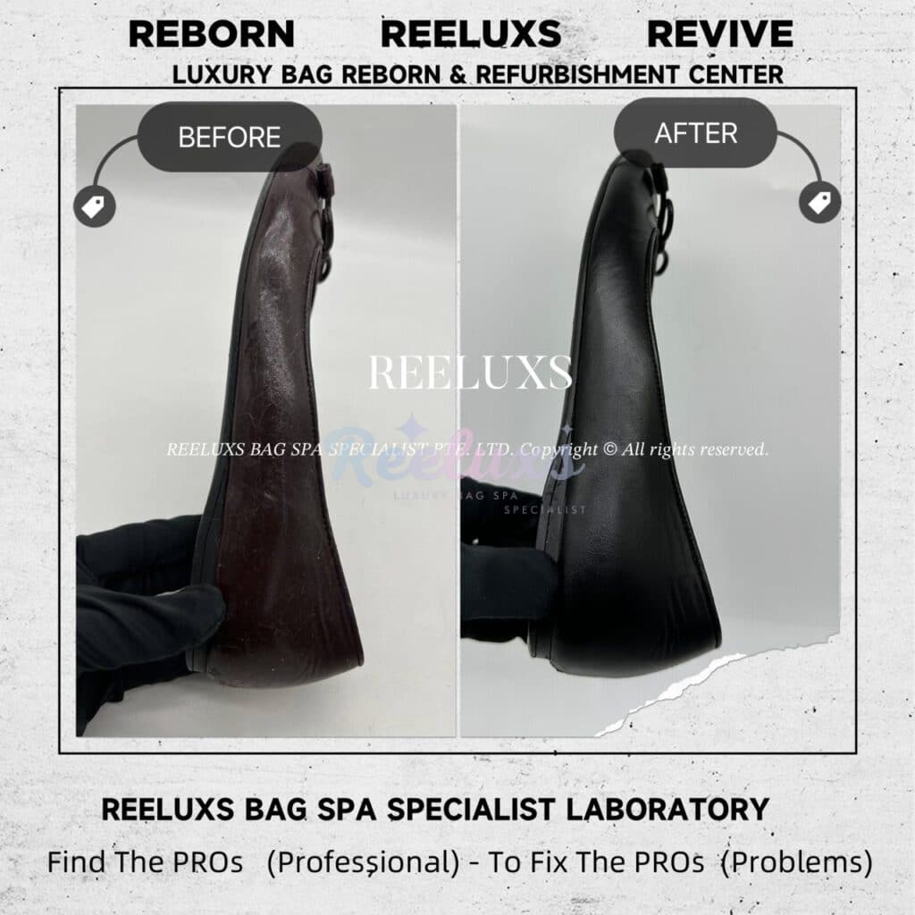 Logo Plaque Round-Toe Ballet Flats Patent Leather Sticky Oxidation Change To Non… — frame 6