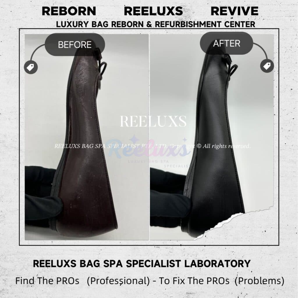 Logo Plaque Round-Toe Ballet Flats Patent Leather Sticky Oxidation Change To Non… — frame 5