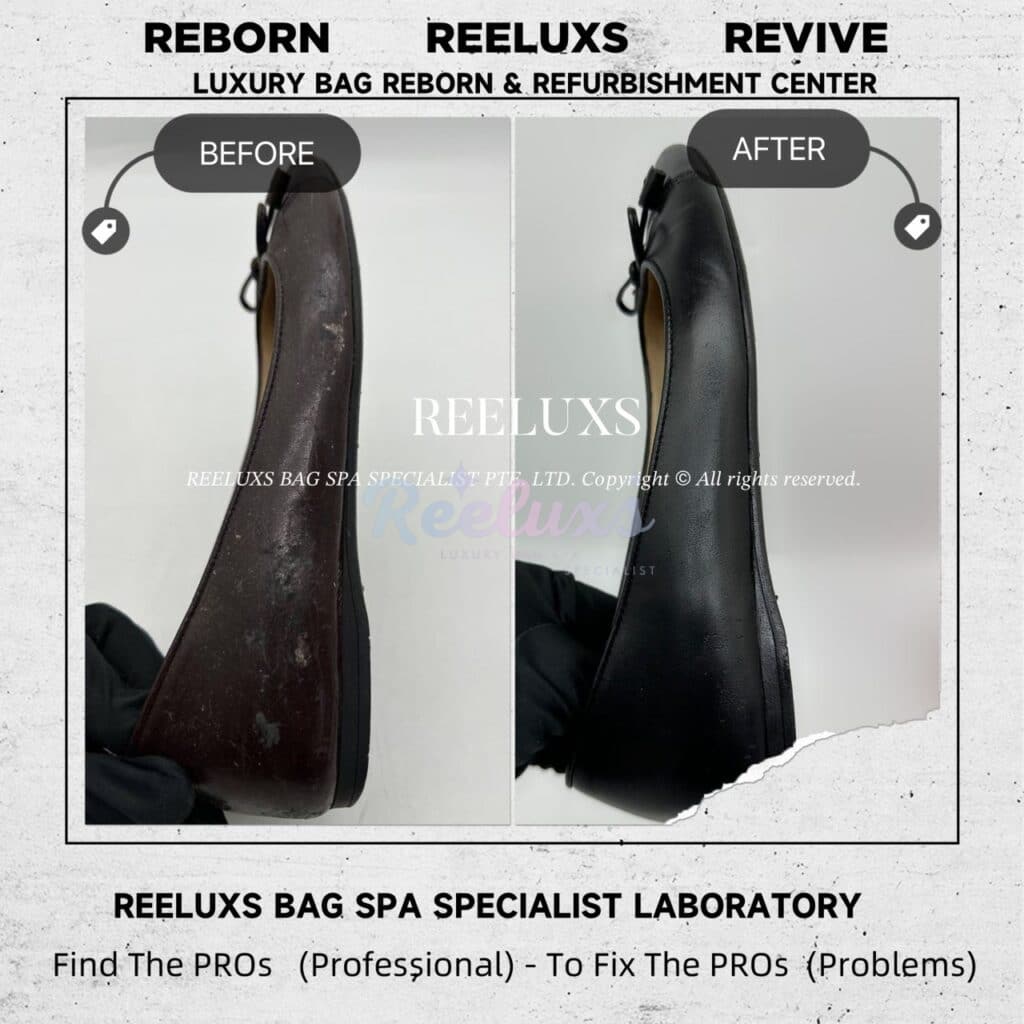 Logo Plaque Round-Toe Ballet Flats Patent Leather Sticky Oxidation Change To Non… — frame 7
