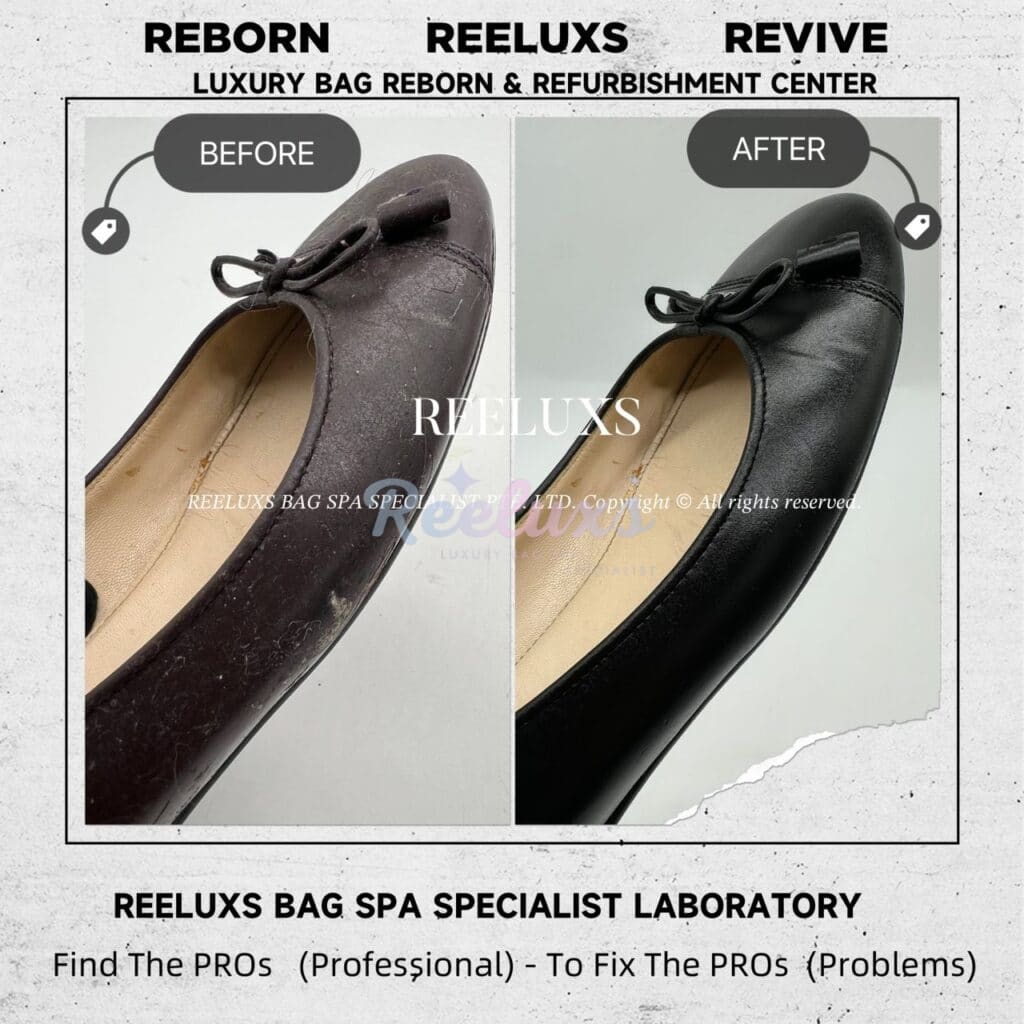 Logo Plaque Round-Toe Ballet Flats Patent Leather Sticky Oxidation Change To Non… — frame 4