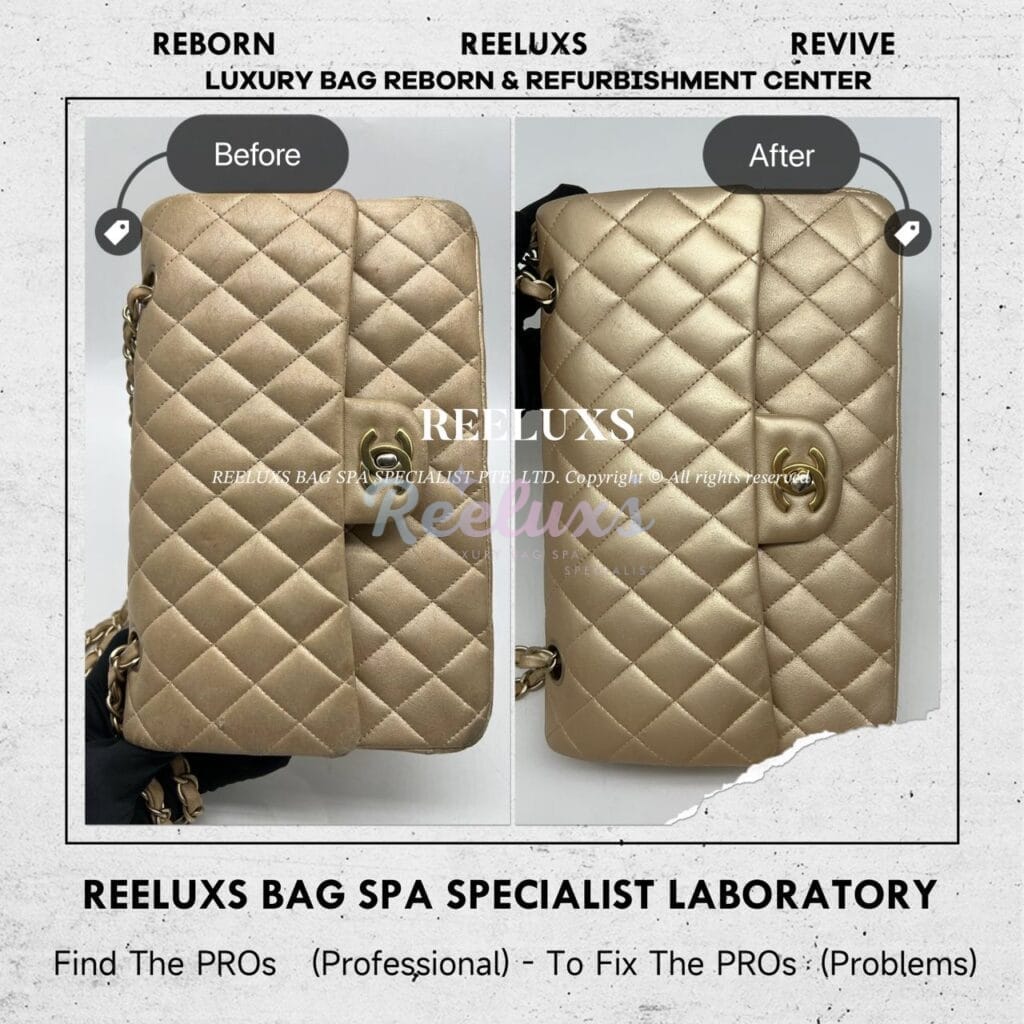 Metallic Classic Flap In Silver Hardware Shoulder Bag Color Faded Corner Damaged — frame 1