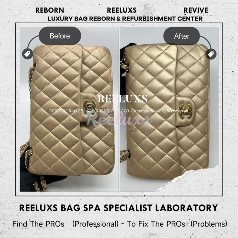 Chanel Metallic Classic Flap In Silver Hardware Shoulder Bag Color Faded Corner Damaged Color Restoration