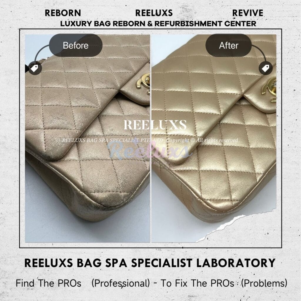 Metallic Classic Flap In Silver Hardware Shoulder Bag Color Faded Corner Damaged — frame 16
