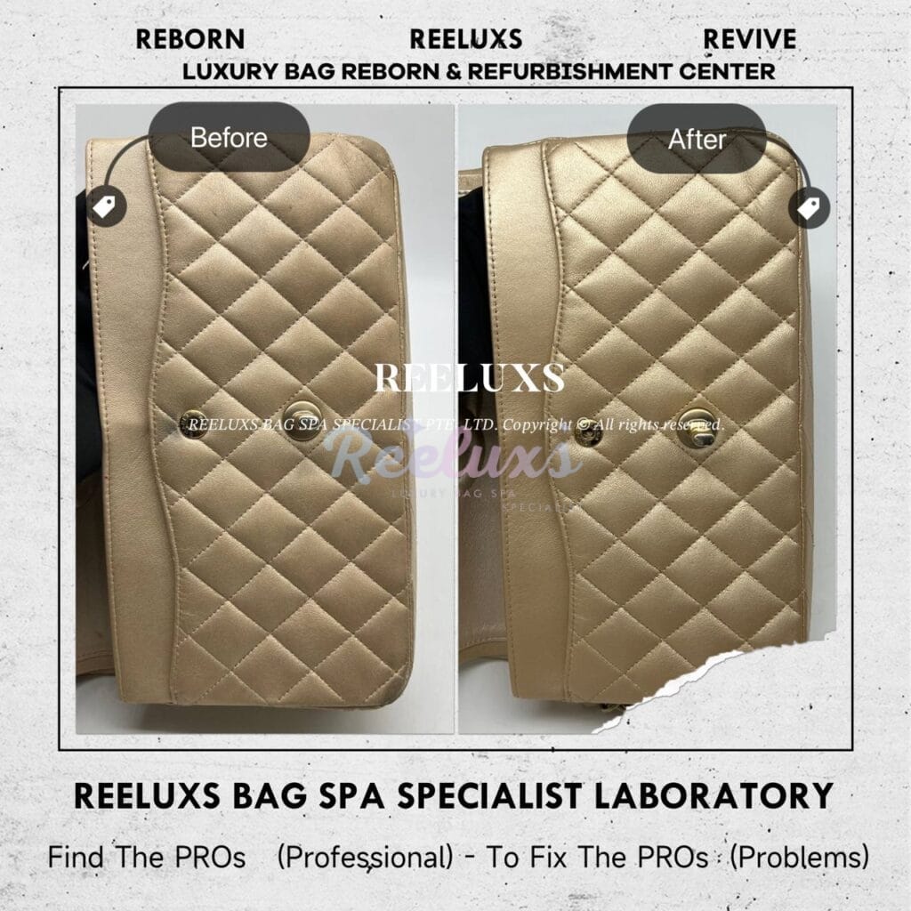 Metallic Classic Flap In Silver Hardware Shoulder Bag Color Faded Corner Damaged — frame 17