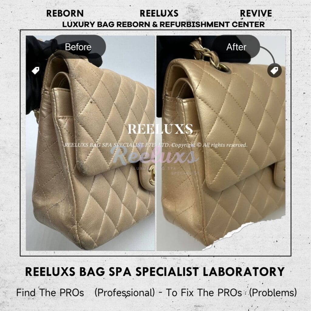 Metallic Classic Flap In Silver Hardware Shoulder Bag Color Faded Corner Damaged — frame 14