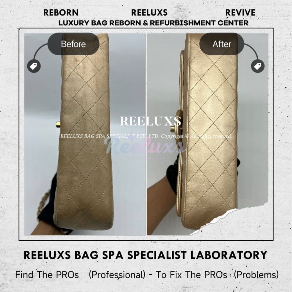 Metallic Classic Flap In Silver Hardware Shoulder Bag Color Faded Corner Damaged — frame 11