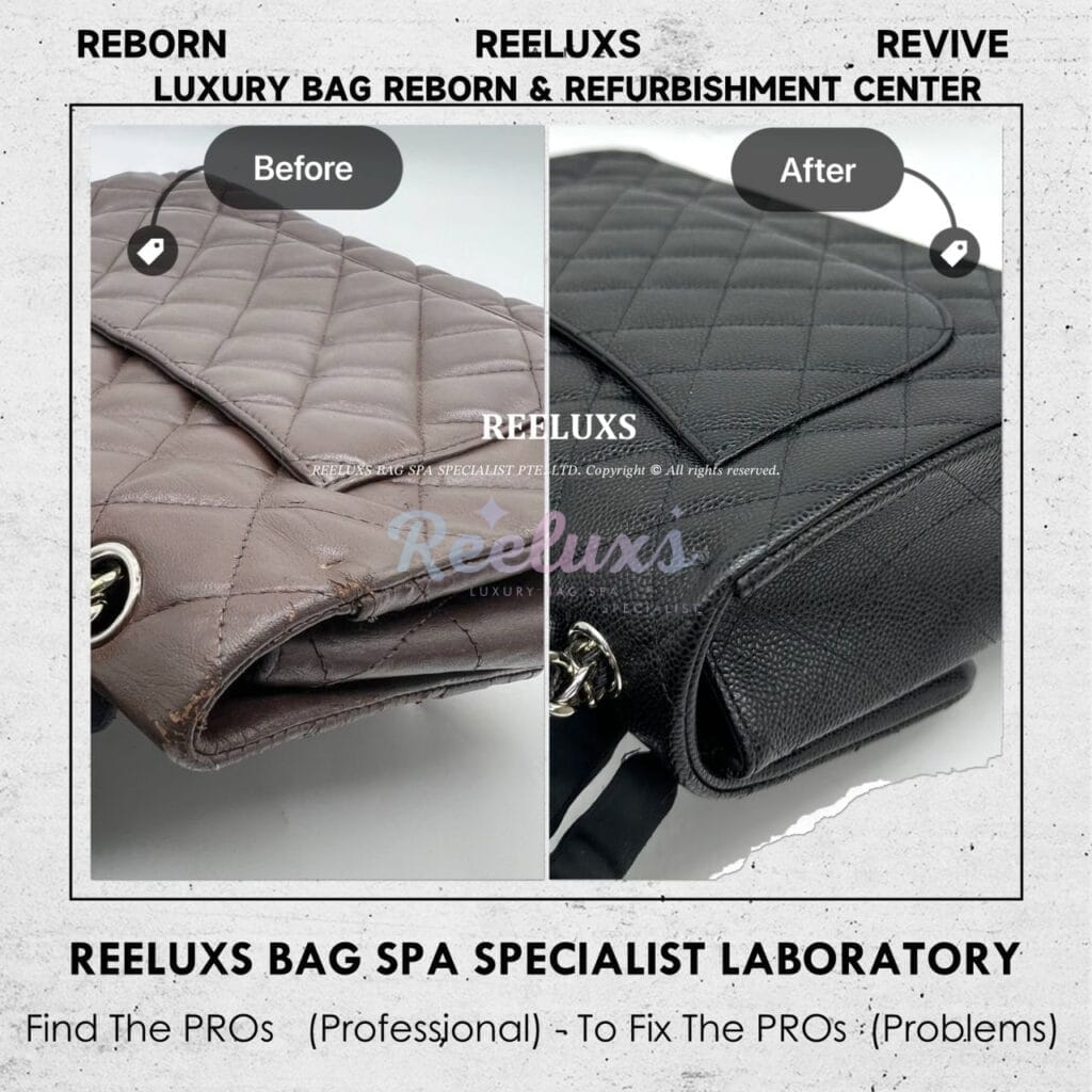 Lambskin Single Flap Color Damaged Corner Tear Off Customised To Black Caviar… — frame 10