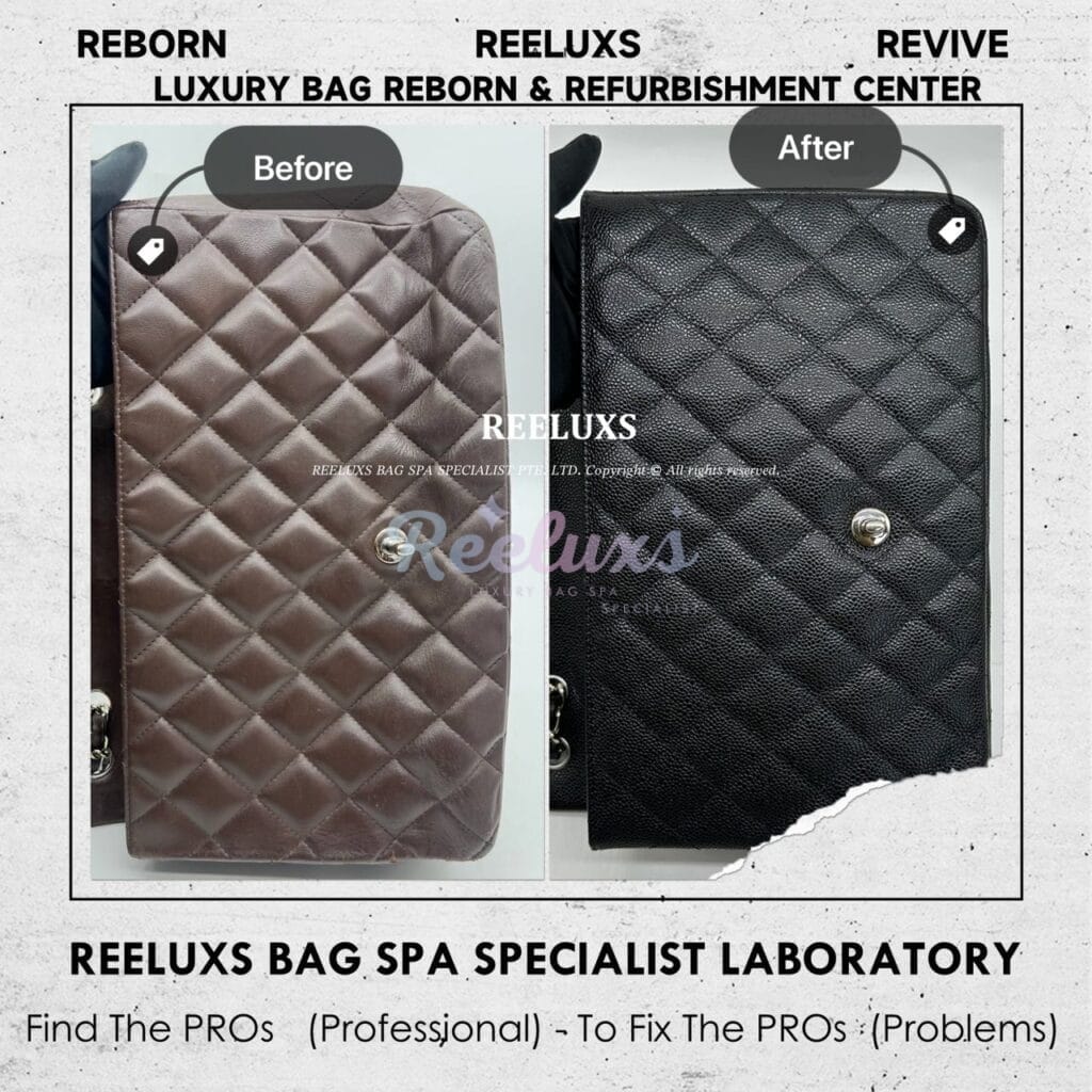 Lambskin Single Flap Color Damaged Corner Tear Off Customised To Black Caviar… — frame 3