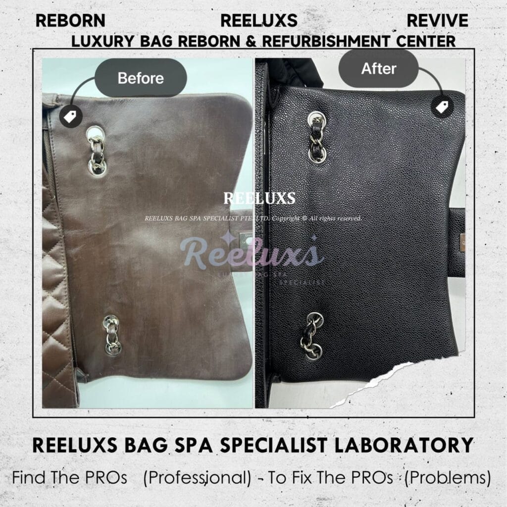 Lambskin Single Flap Color Damaged Corner Tear Off Customised To Black Caviar… — frame 4