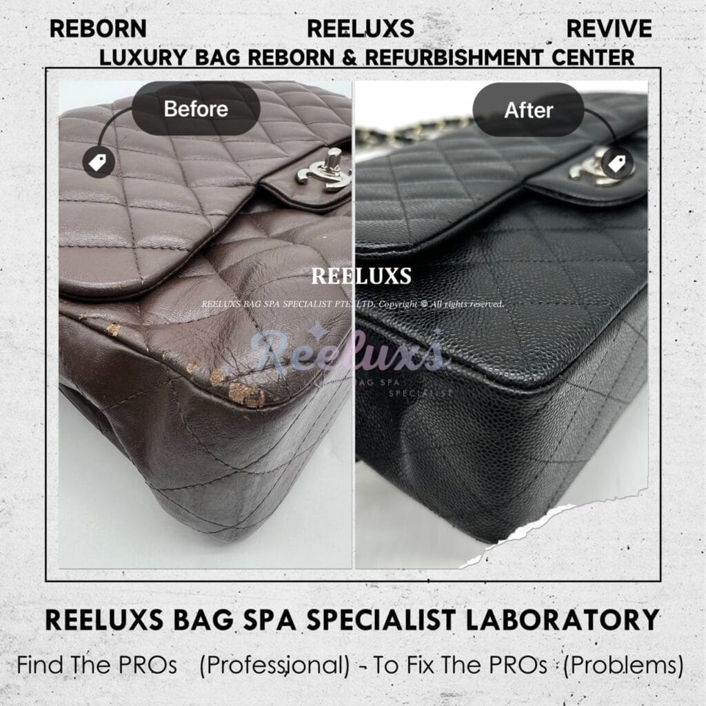 Lambskin Single Flap Color Damaged Corner Tear Off Customised To Black Caviar… — frame 6