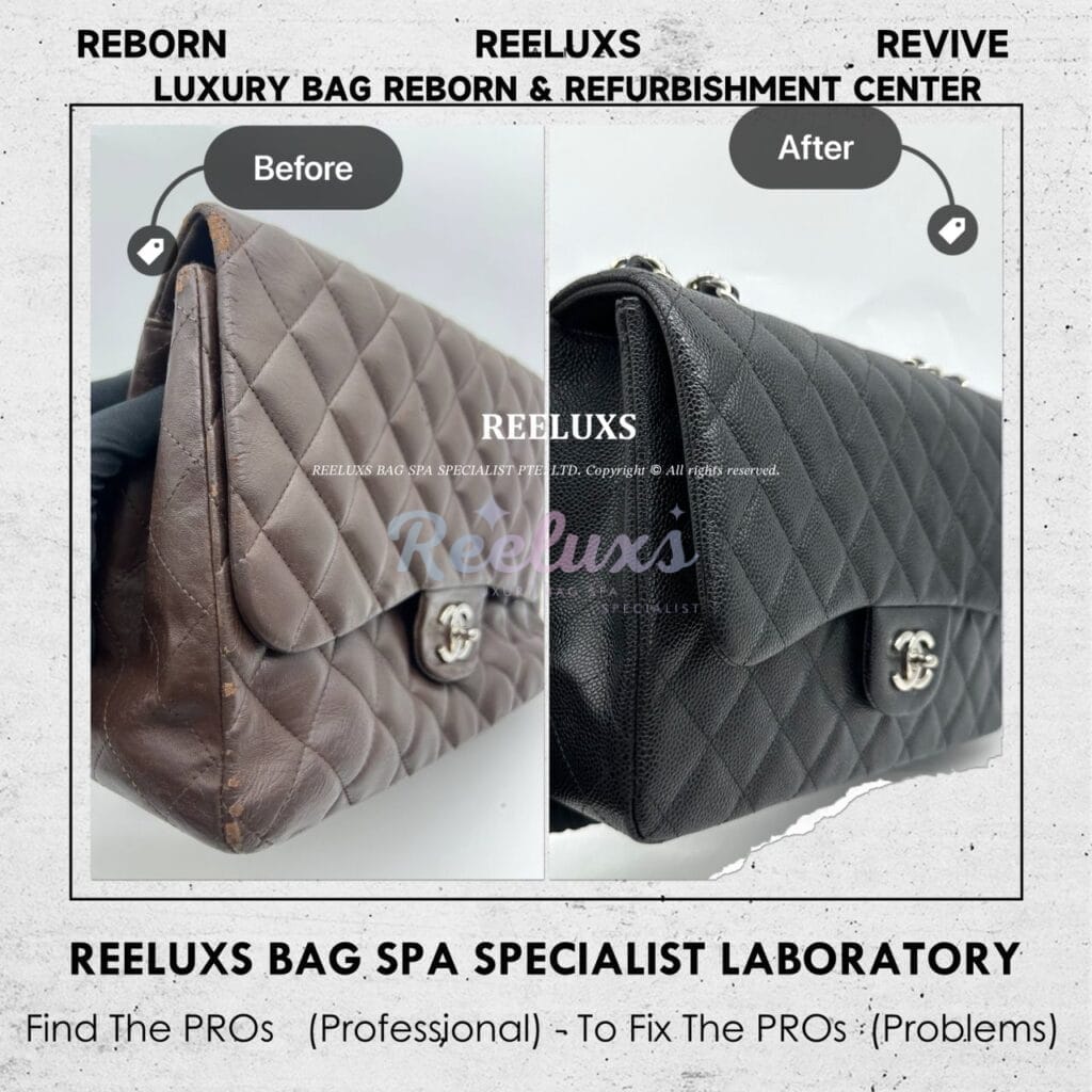Lambskin Single Flap Color Damaged Corner Tear Off Customised To Black Caviar… — frame 8