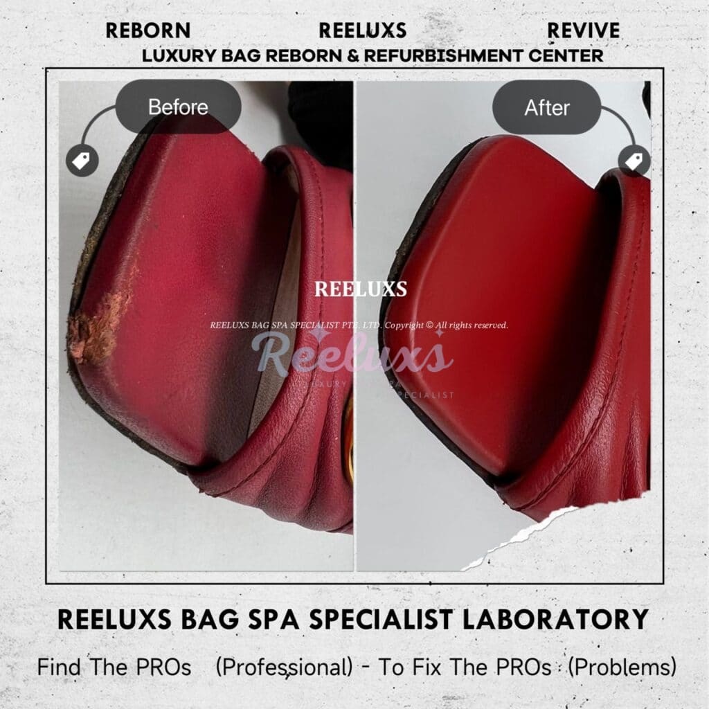 Horsebit Slide Flat Sandals Color Faded Leather Peel Off Corner Damaged Restorartion — frame 5