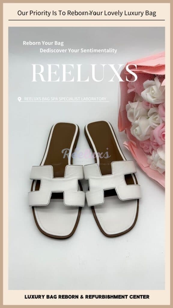 Oran White Color Sandals Foot Base Color Faded & Leather Scratches Color… — frame 2