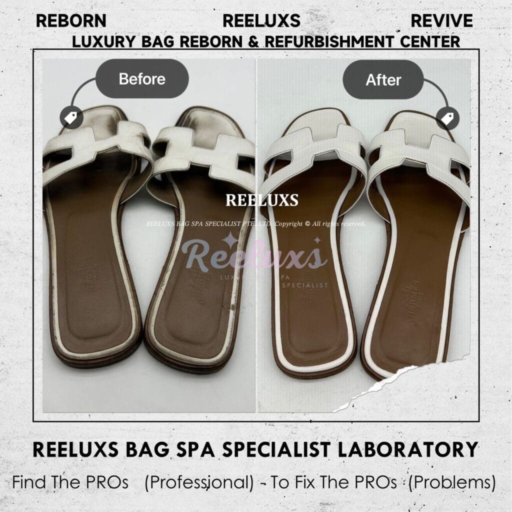 Oran White Color Sandals Foot Base Color Faded & Leather Scratches Color… — frame 5