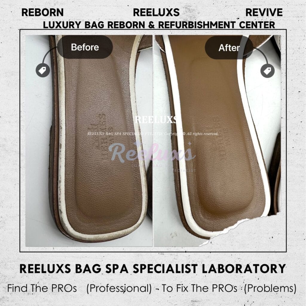 Oran White Color Sandals Foot Base Color Faded & Leather Scratches Color… — frame 6