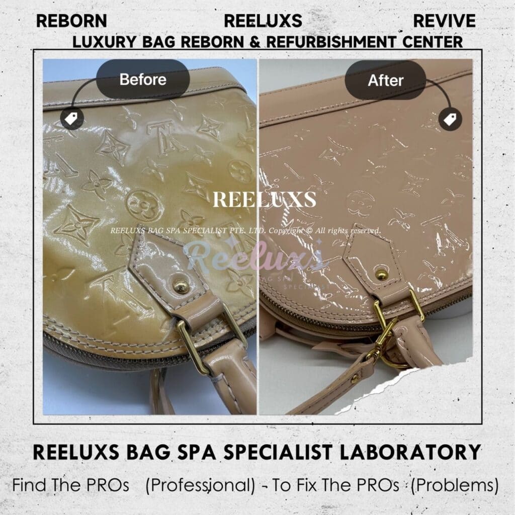 Alma BB Handbag Patent Color Oxidation Problem — frame 5