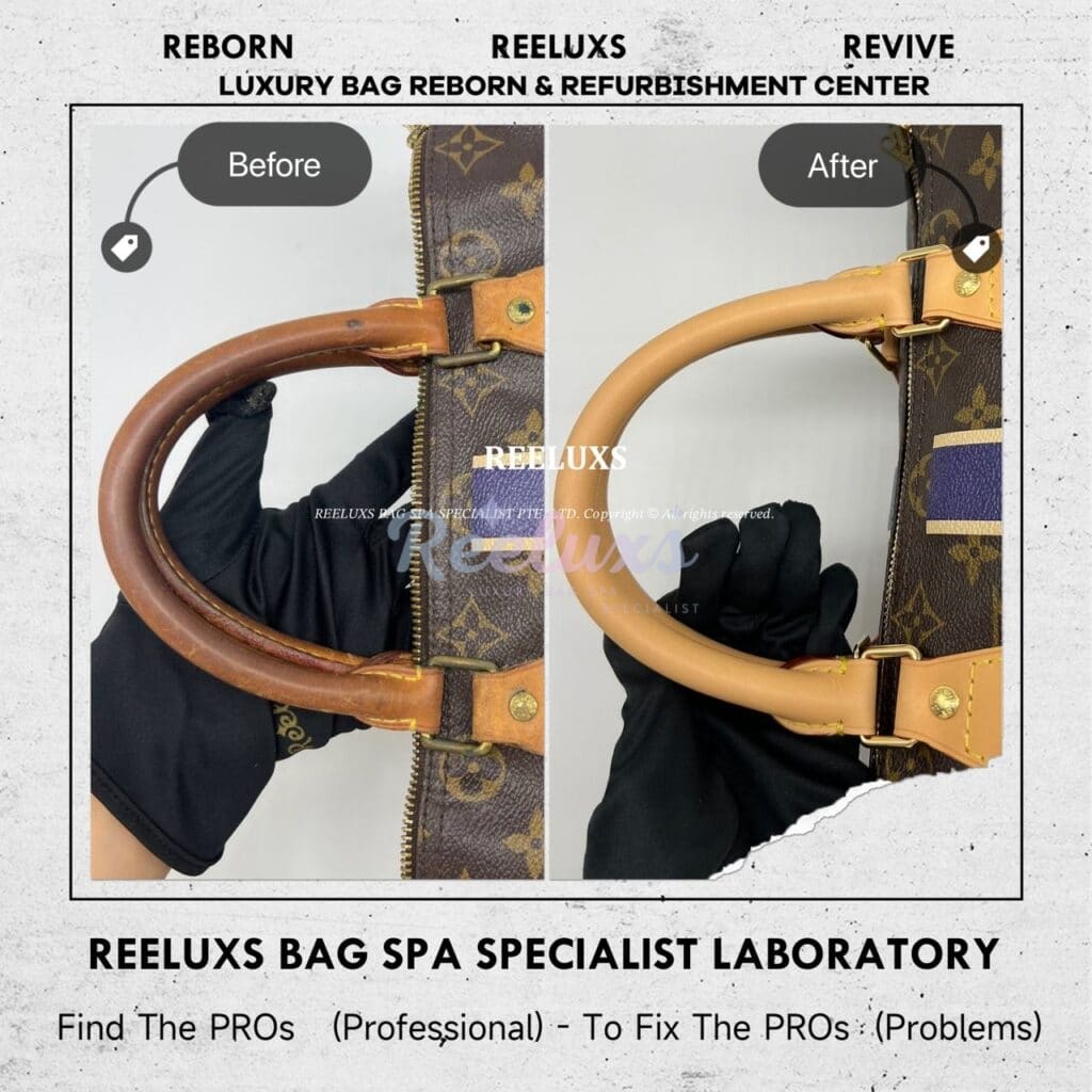 Speedy 25 Monogram Canvas Entire Vachetta Crack & Fully Stain & Customised… — frame 10