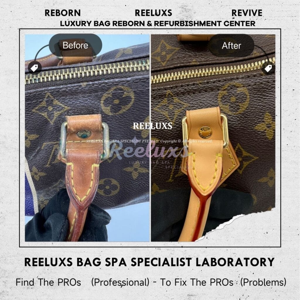 Speedy 25 Monogram Canvas Entire Vachetta Crack & Fully Stain & Customised… — frame 11