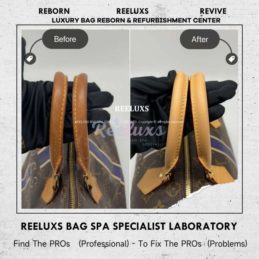 Speedy 25 Monogram Canvas Entire Vachetta Crack & Fully Stain & Customised… — frame 14