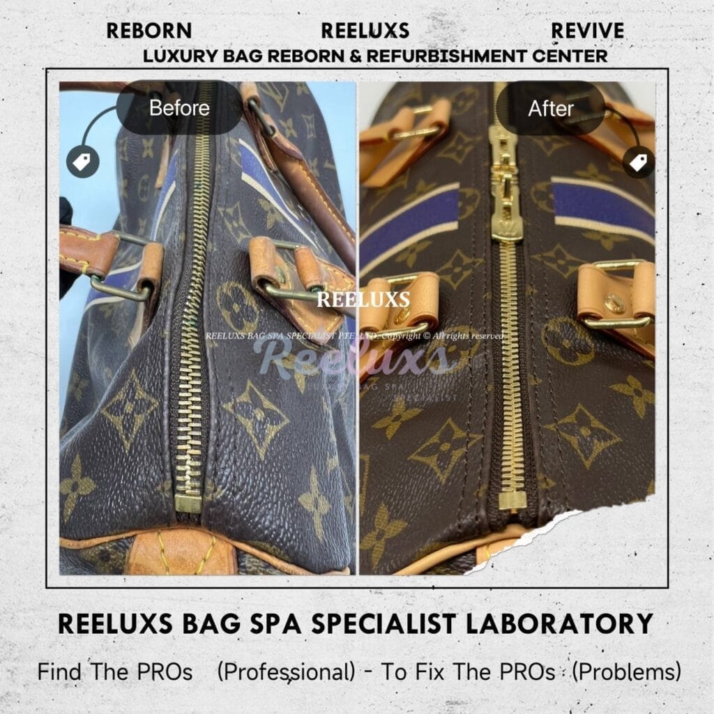 Speedy 25 Monogram Canvas Entire Vachetta Crack & Fully Stain & Customised… — frame 5